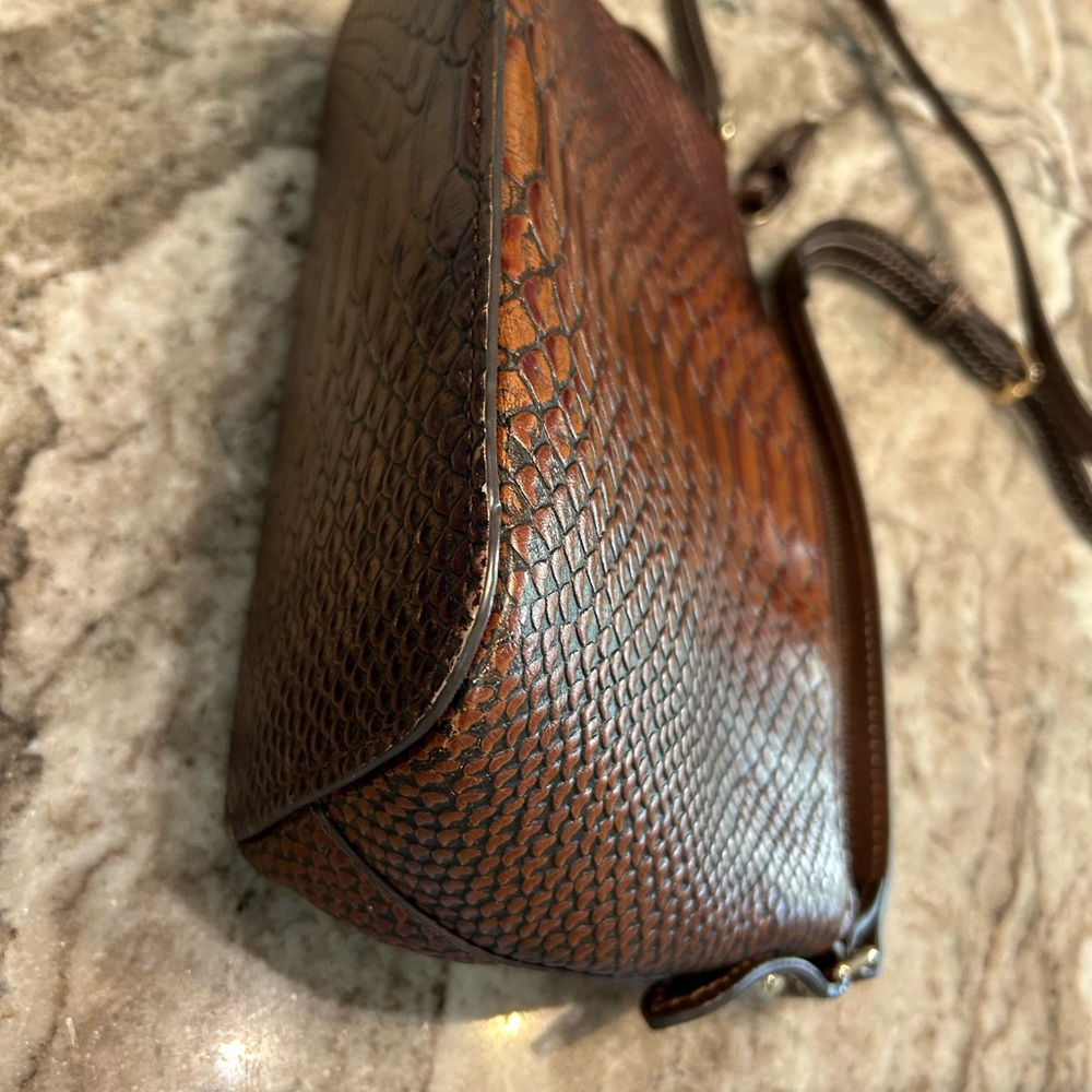 Dooney & Bourke Brown Textured Leather Crossbody Bag